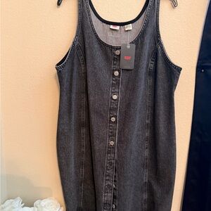 Levi's Charcoal Denim Shirt Dress
